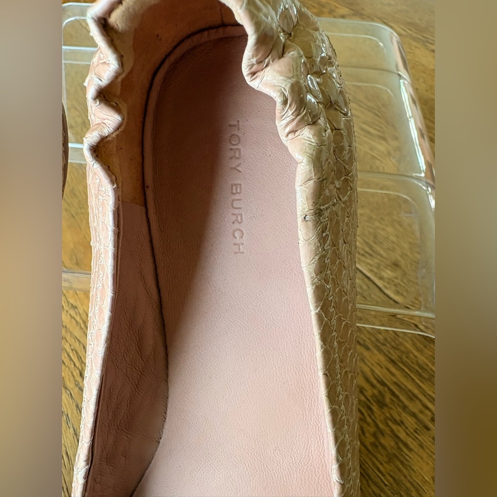 Tory Burch Minnie Embossed Leather Ballet Flat Meadowsweet Pink Size 9 US - Picture 10 of 11